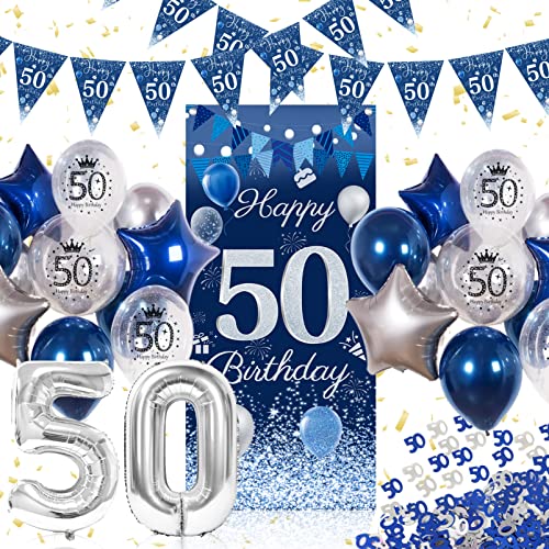 Comprar Decoracion 50 Cumpleaños Hombre 50 Años Pancarta Feliz Cumpleaños Azules y Globos 50 Cumpleaños Promoción Fiesta Photocall 30 Cumpleaños Fondo Cumpleaños Para 50 Decoracion Fiesta Cumpleaños Hombre Mujer Rebajas 2023 | regaloscumple.com