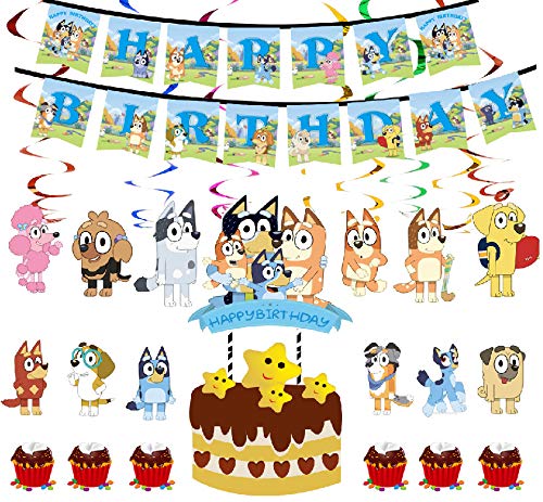 Comprar Decoraciones Promoción para fiesta cumpleaños Banner feliz cumpleaños Blue Cake Toppers Colgante Remolino Suministros para fiestas Decoraciones Rebajas 2025 | regaloscumple.com