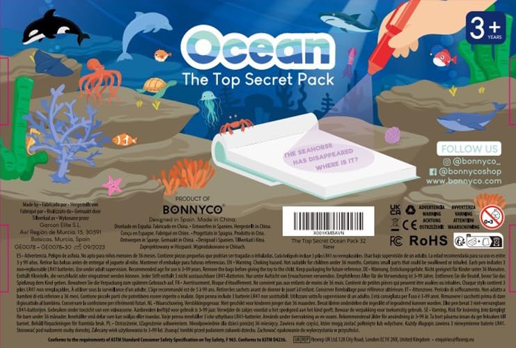 Ofertas de última hora BONNYCO Bolígrafo Tinta Invisible y Libreta Animales Oceano Pack x32 Detalles Cumpleaños Niños  Regalos Cumpleaños Niños Colegio  Piñatas   Cumpleaños Regalos Fiesta Cumpleaños Infantil