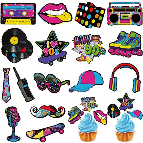 Comprar 32 Piezas Toppers para Cupcakes 90’s Decoraciones Fiesta Cumpleaños con Tema 90 S Suministros Fiesta Totalmente 1990 Adornos para DIY Regalos Postre Topper Pastel Patines (90s Style) Ofertas 2024 | regaloscumple.com