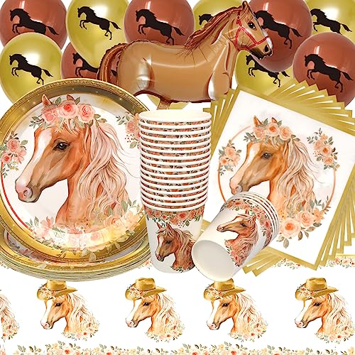 Consigue ahora Doyomtoy Vajilla Regalos para Fiesta Caballo 74 Piezas Decoraciones Cumpleaño Globos Caballo Platos Tazas Servilletas para Baby Shower Boda Cumpleaños Top Precio 2025 | regaloscumple.com