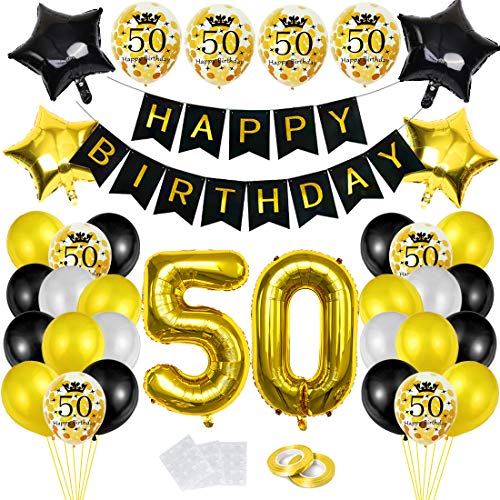 Comprar 30 Globos Cumpleaños Decoracione Oro Negro Happy Birthday cumpleaños Decoración Globos Látex Dorado Papel Oro Apto para Hombres Ideas para regalar y Mujeres Adultos Decoración Fiesta (Oro Negro 50-1) Ofertas 2024 | regaloscumple.com