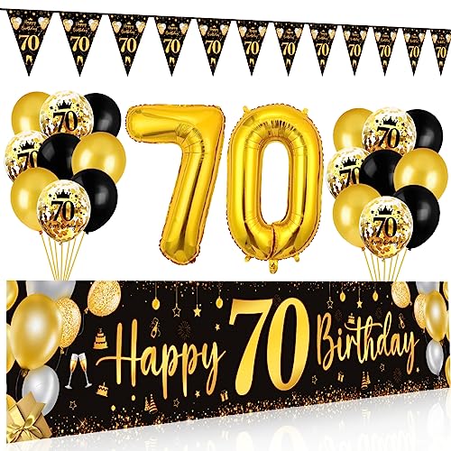 Consigue ahora Decoracion 70 Cumpleaños Oro Negro Pancarta 70 cumpleaños Globos 70 Cumpleaños Regalos Pancarta Triángulo Happy Bithday Photocall 70 Cumpleaños para Hombre Mujer Fiesta Top Precio 2024 | regaloscumple.com