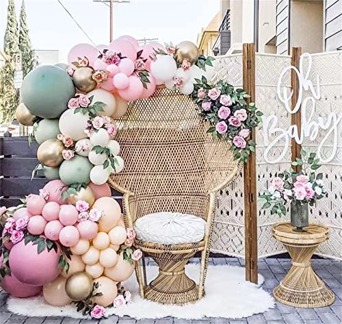 Ofertas en regaloscumple.com Guirnalda Rosa Kit Cumpleaños, piezas Selva rubor Kit Globos Fiesta, bebé,