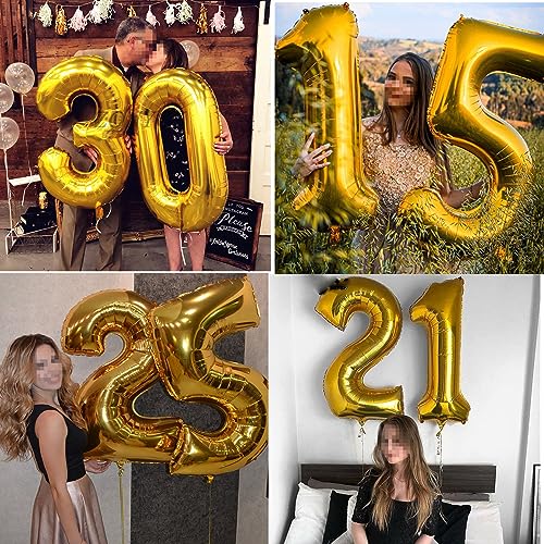 Ofertas en regaloscumple.com Globos 14 Años cumpleaños niño niña decoración oro negro, globos años decoración, negro Decoración para Tartas chico chica