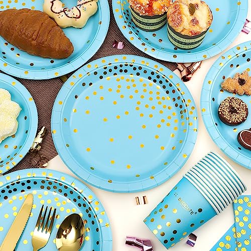 Top Precios Platos Oro 99 Vajilla Cumpleaños Platos, Vasos, Banner, Shower, Niños, Compromiso Invitados)