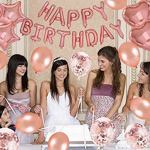 Comprar ahora 34 Cumpleaños Decoración Oro Rosa Kit Para Niña, Inflables Estrellas Corazón Numeros Gigantes Helio Globos Feliz de la Torta Confeti Mesa Regalo Años Mujer Hombre Fiesta