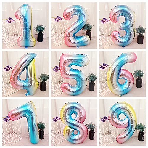 Ofertas de última hora Ponmoo Foil Globo Número 25 52 Azul  Gigante Numeros 0 1 2 3 4 5 6 7 8 9 10-19 20-29 30 40 50 60 70 80 90 100  Grande Globos para La Boda Aniversario y Cumpleaños Fiesta Decoración