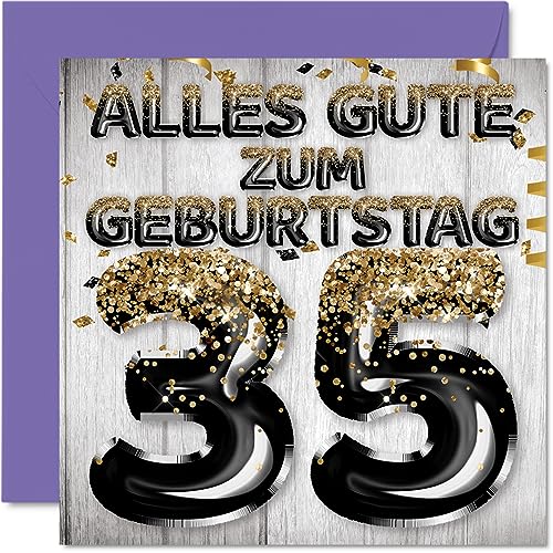 Comprar Stuff4 35. Tarjeta cumpleaños para hombres – Globos con purpurina negra y dorada tarjetas felicitación cumpleaños para hombre Cumpleaños 35 años hijo hermano tío 145 mm treinta y cinco Top Precio 2024 | regaloscumple.com