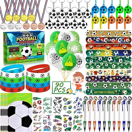 Comprar Frasheng 90 pcs Artículos Fiesta Fútbol Cumpleaños Piñata con Globo Llavero Pulsera silicona Silbato Medallas Tatuaje Bolígrafo Bofetada Navidad Bolsas Regalo Ofertas 2025 | regaloscumple.com