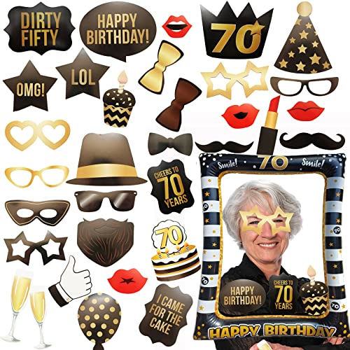 Comprar 34 Piezas Photocall Cumpleaños 70 Años LMSHOWOWO 70 Cumpleaños Photo Booth Props Marcos Promoción Photocall Inflable Marco Fotos Cumpleaños Photobooth Cumpleaños Accesorios para Cumpleaños Decoración Ofertas 2023 | regaloscumple.com