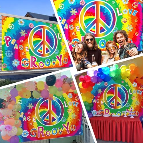 Ofertas Fiesta los Años 60 Hippie Groovy Telón Fondo Photo Booth Prop