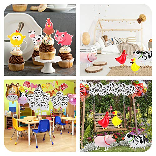 Ofertas de última hora KATELUO Animales   Granja Fiesta   Cumpleaños Decoracion Globos  Pancarta   Feliz Cumpleaños  Happy Birthday Guirnalda para Niño  Niña  Fiesta Infantil  Jardín   Infancia