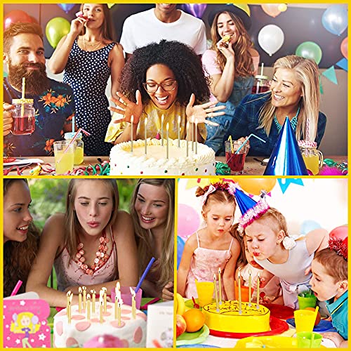 Mejores precios 50 velas de cumpleaños con portavelas para decorar tartas de