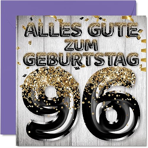 Comprar Stuff4 96. Tarjeta cumpleaños para hombres – Globos con Catálogo purpurina negra y dorada tarjetas felicitación cumpleaños para 96 años 145 mm noventa y seis cumpleaños Rebajas 2024 | regaloscumple.com