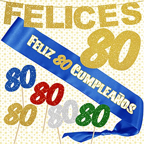 Comprar Inedit Festa 80 Años Cumpleaños Catálogo Banda Honorífica Feliz 80 Cumpleaños 6 Toppers 80 Años. 1939 Naciste Top Precio 2024 | regaloscumple.com