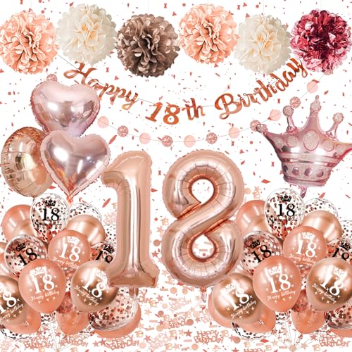 Consigue ahora Decoracion 18 Cumpleaños Globos 18 Cumpleaños Chica Globos Decoracion 18 Cumpleaños Rosa Oro Decoracion Fiesta 18 Cumpleaños Decoracion Cumpleaños 18 años con Pancarta Feliz Cumpleaños para Navidad Chica Ofertas 2025 | regaloscumple.com