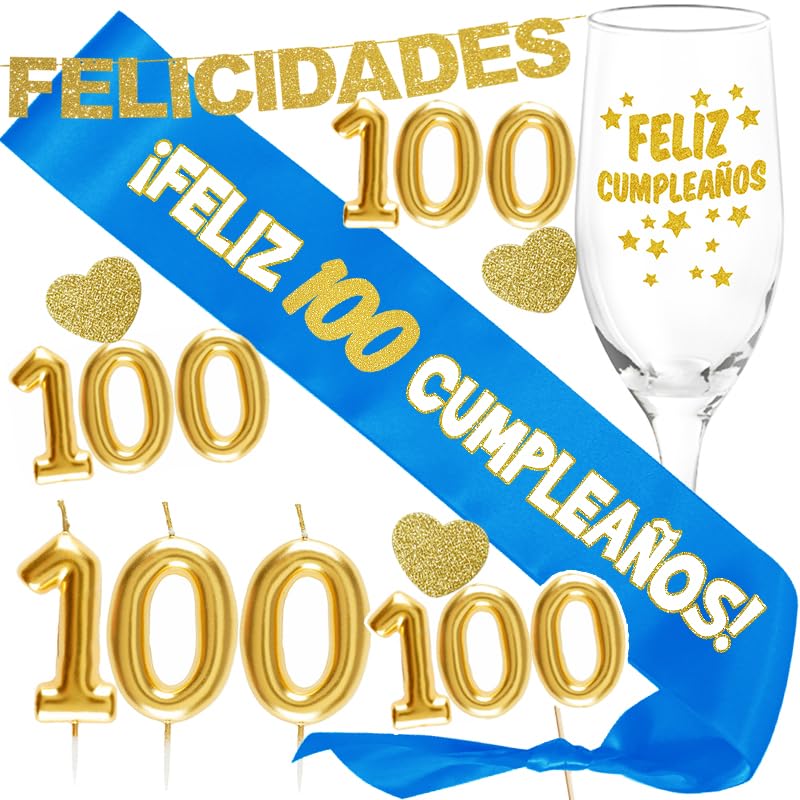 Comprar Inedit Festa 100 Años Cumpleaños Banda Honorífica Feliz Navidad 100 Cumpleaños Fabulosos 100 Años Copa Cumpleaños Vela 100 años Ofertas 2024 | regaloscumple.com